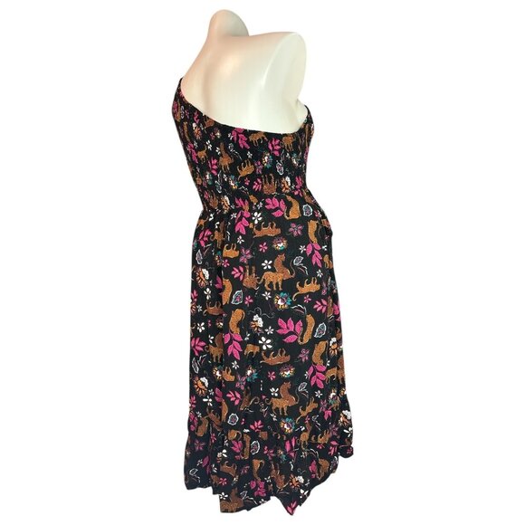 TORRID Midi Challis One-Shoulder Dress Size 4x Leopard Floral Print Stretch - Picture 12 of 16